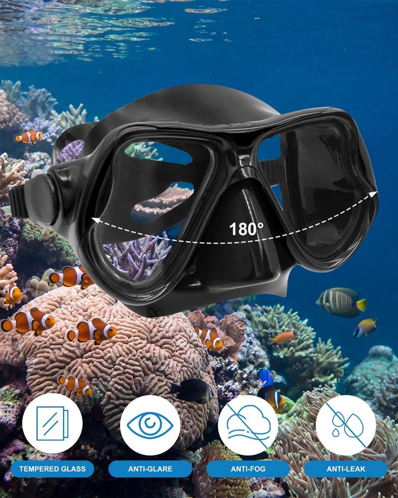 DIPUKI Snorkeling Gear for Adults, Dry-Top Snorkel Mask Set, Anti-Fog Scuba Diving Snorkle mask Set Adult, Panoramic Wide View Dive mask, Adjustable Swimming Diving Snorkeling Packages - Image 3